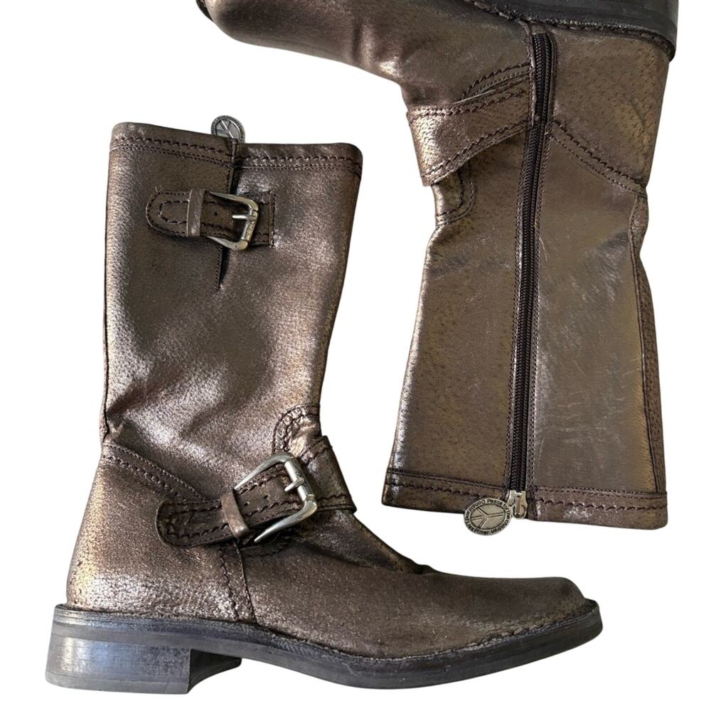 Donald J. Pliner Metallic Brown Leather Boots